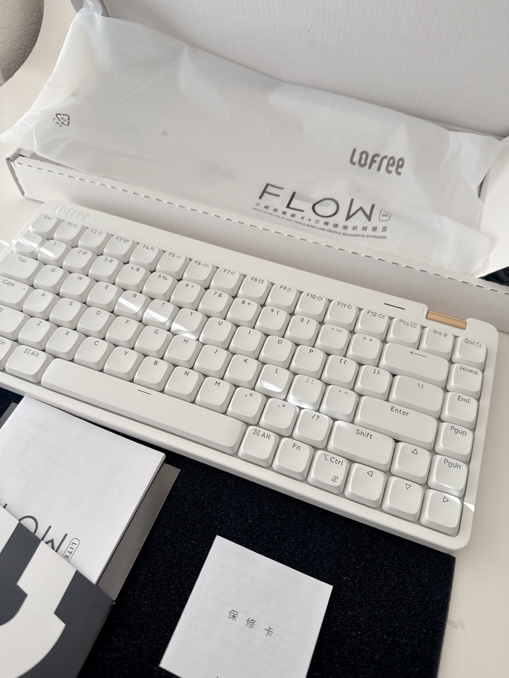 LOFREE Flow Lite Wireless Mechanical Keyboard 84-Key 75% Off White Low Profile